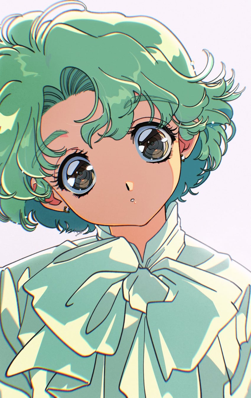 原创 90年代风格 1名女孩 黑瞳 蝴蝶结 蝶形领结