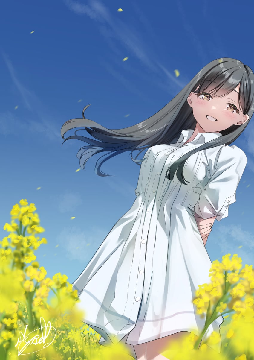 原创 1名女孩 :D 双手背在身后 作者名 黑发