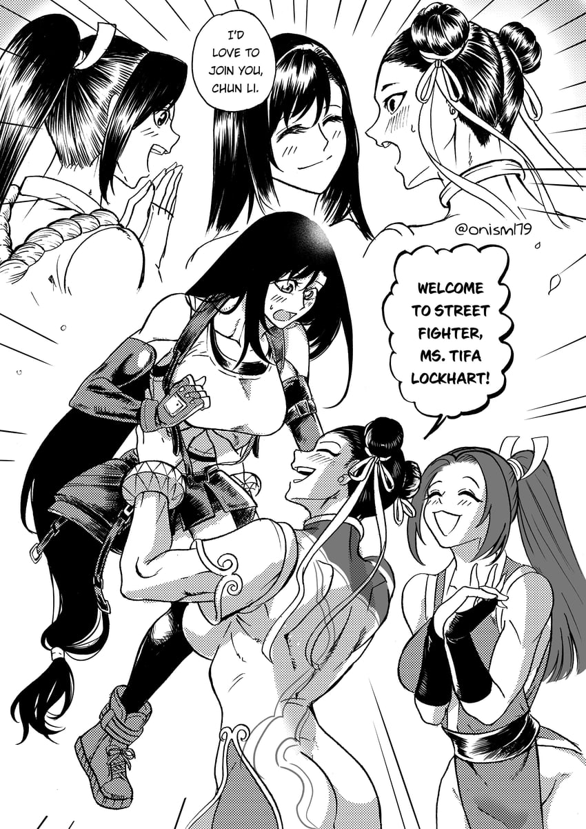 饿狼传说、最终幻想、最终幻想VII 乳房 棕发 漫画 英文文本 手套