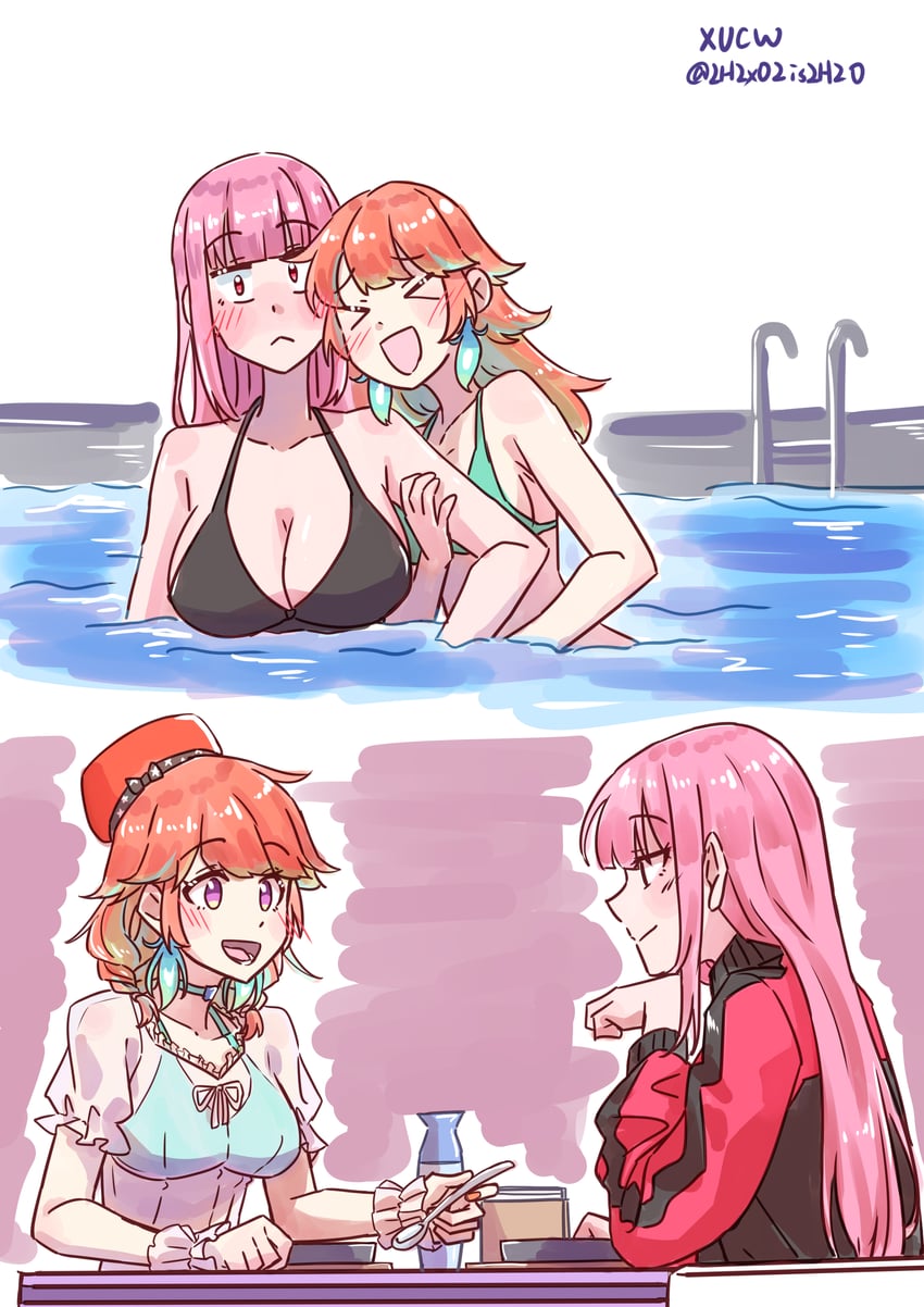 Hololive、Hololive英语、森美声 替换服装 脸红 乳房 乳沟 情侣