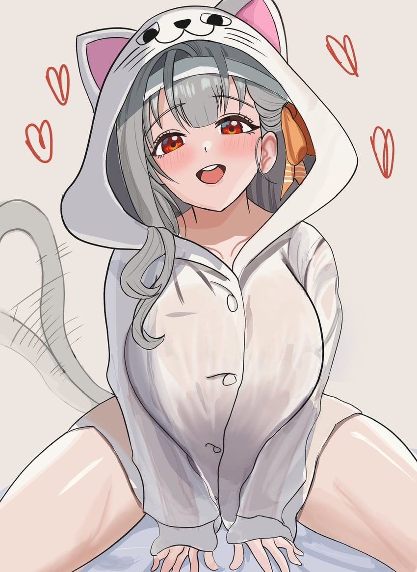 胜利女神：妮姬、玛丽安 (胜利女神：妮姬) 1名女孩 动物兜帽 缠着绷带的头 绷带 脸红
