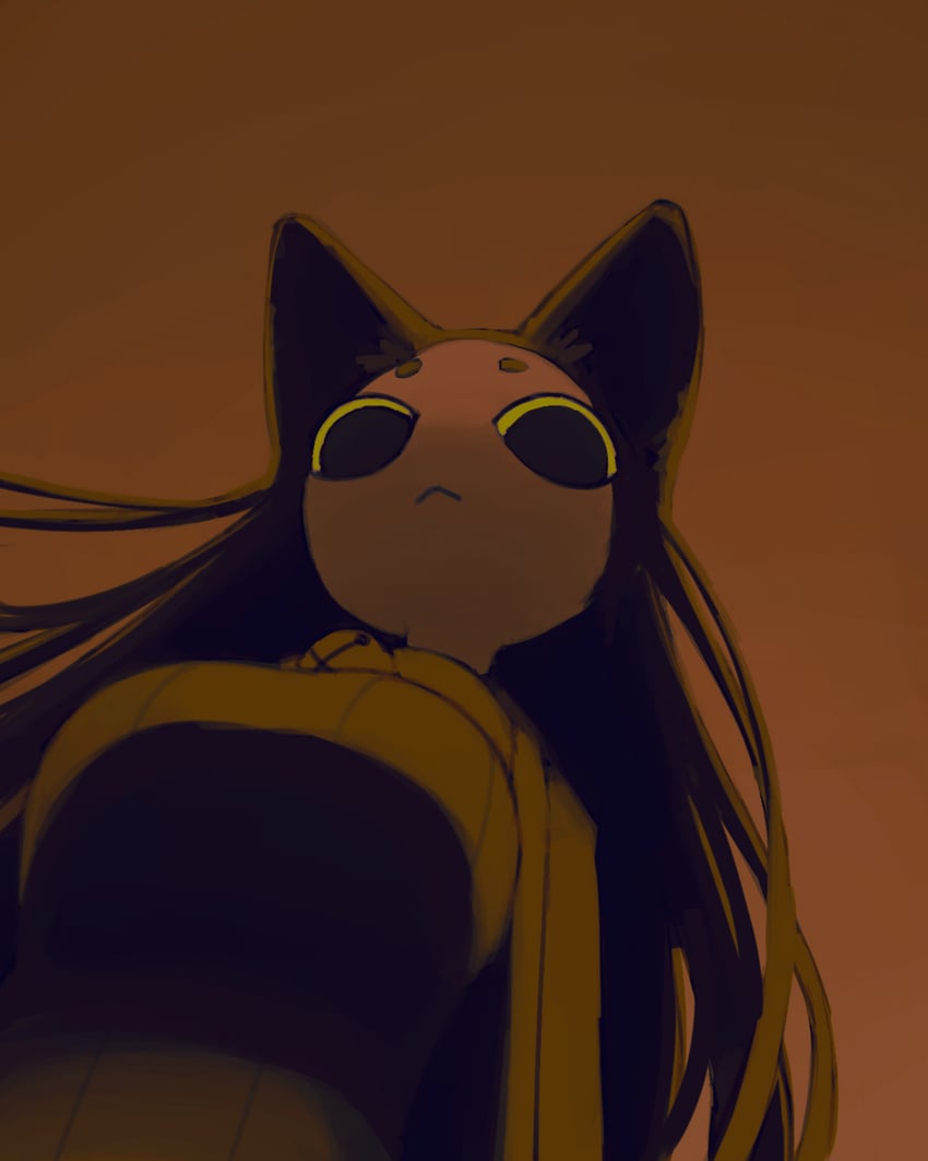 原创 1名女孩 兽耳 铃铛 黑瞳 黑发