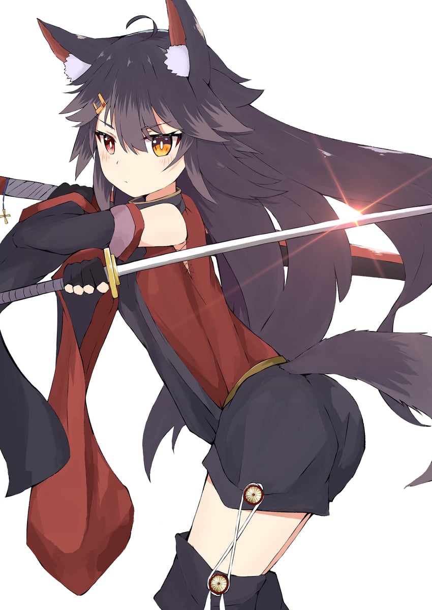 原创 1名女孩 呆毛 兽耳毛 兽耳 屁股