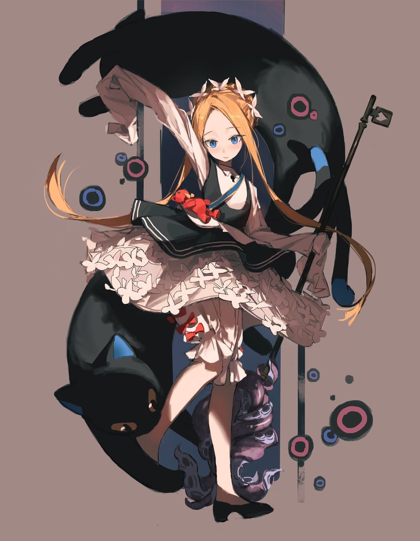 Fate/Grand Order、Fate系列、阿比盖尔·威廉姆斯 1名女孩 黑猫 黑鞋 灯笼裤 蓝眼