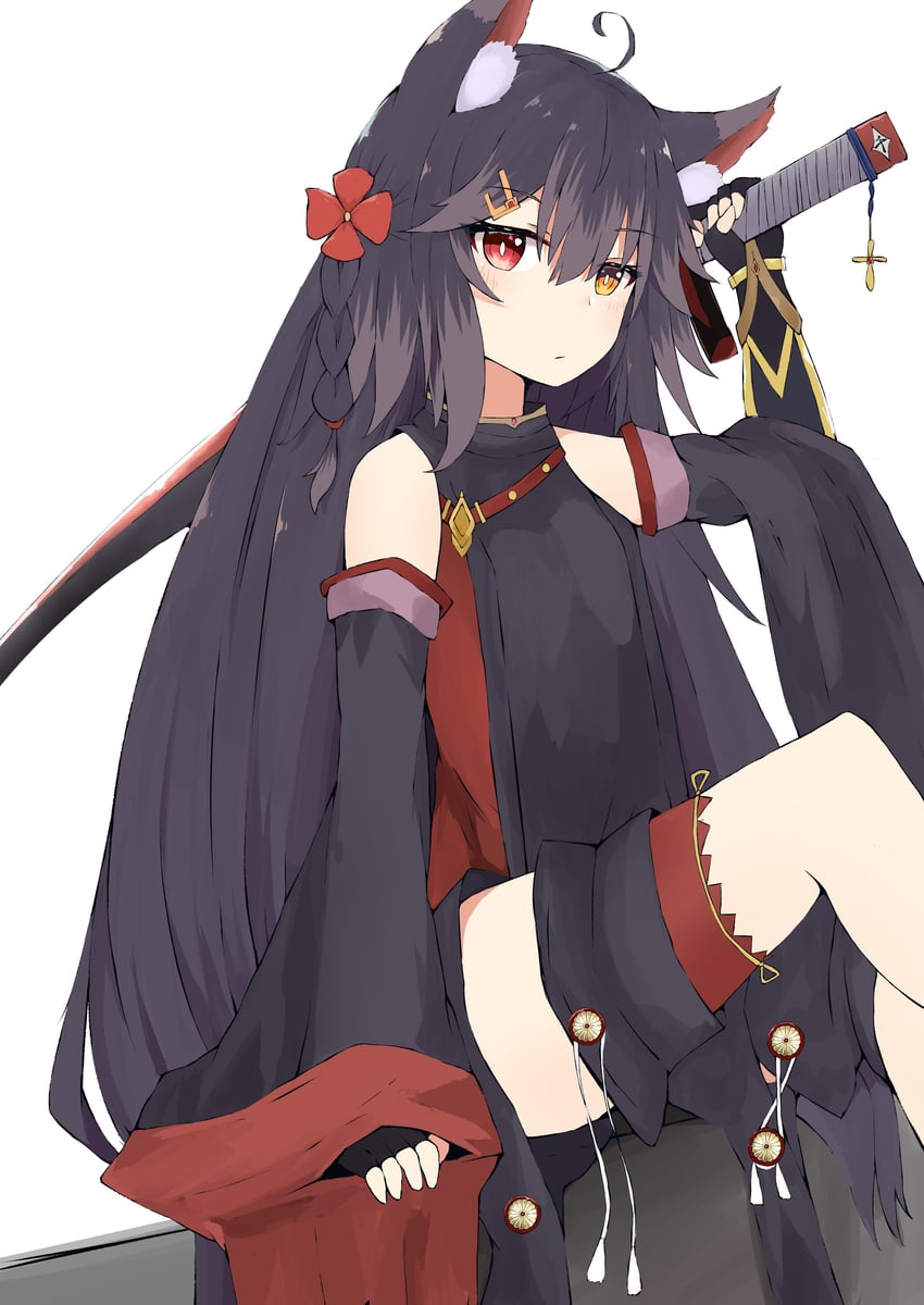 原创 1名女孩 兽耳毛 兽耳 手臂支撑 举手