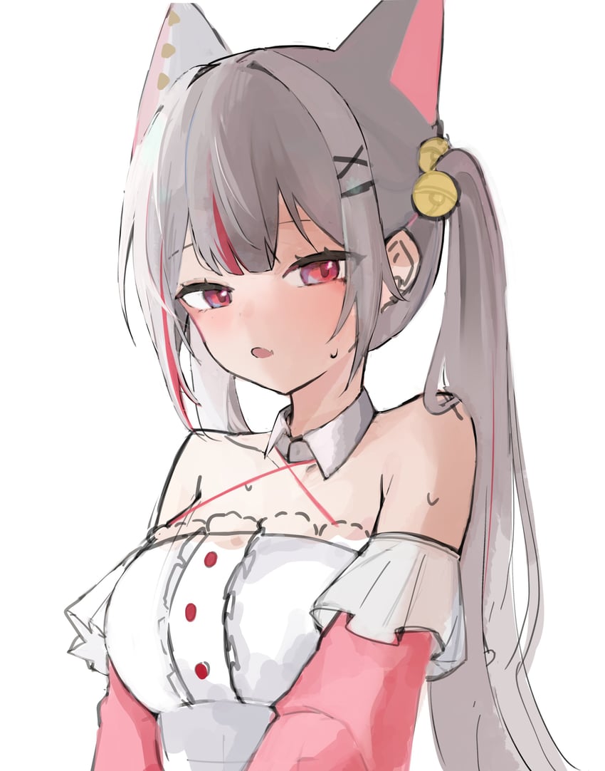 Stellive、真白音音子 1名女孩 兽耳 露肩 铃铛 猫耳