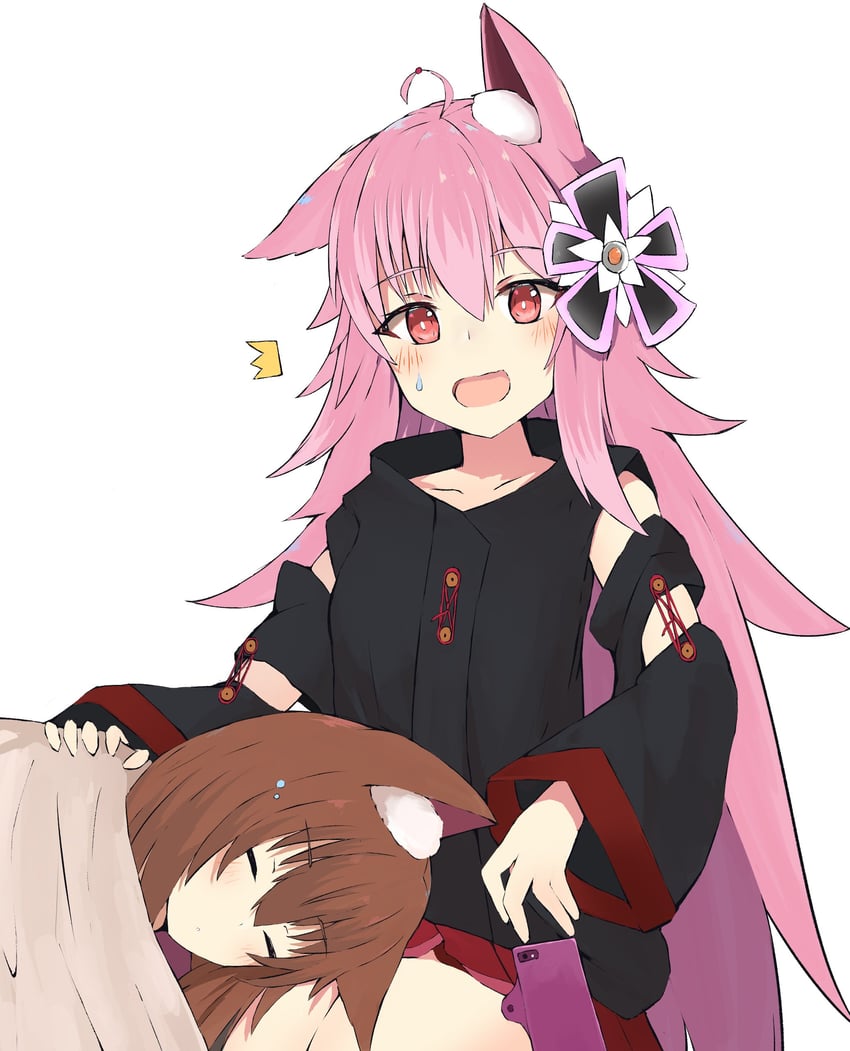 原创 2名女孩 笑眼 呆毛 兽耳毛 兽耳