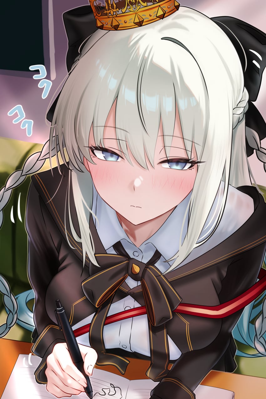 Fate/Grand Order、Fate系列、摩根勒菲 (Fate) 1名女孩 黑色蝴蝶结 黑色夹克 黑色裙子 蓝眼