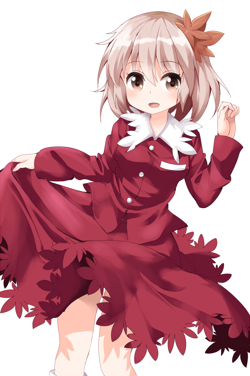 东方Project、秋静叶 1名女孩 :D 脸红 棕眼睛 掀起衣服