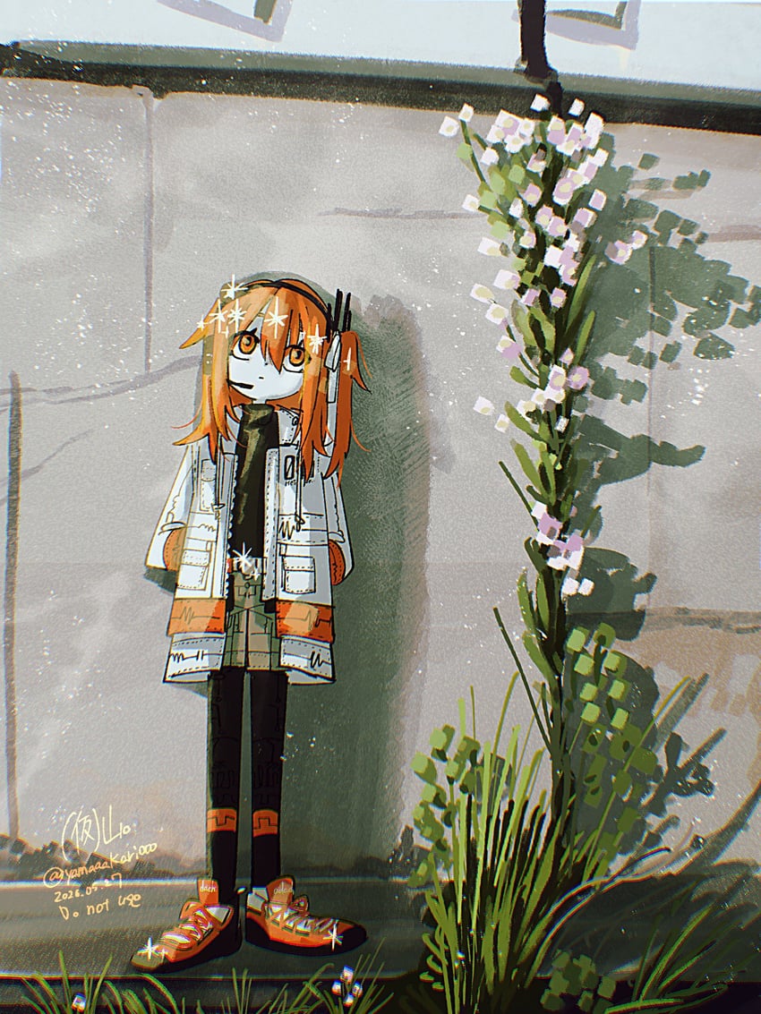 AI语音、UTAU、足立怜 1名女孩 作者名 黑鞋 棕色短裤 闭嘴