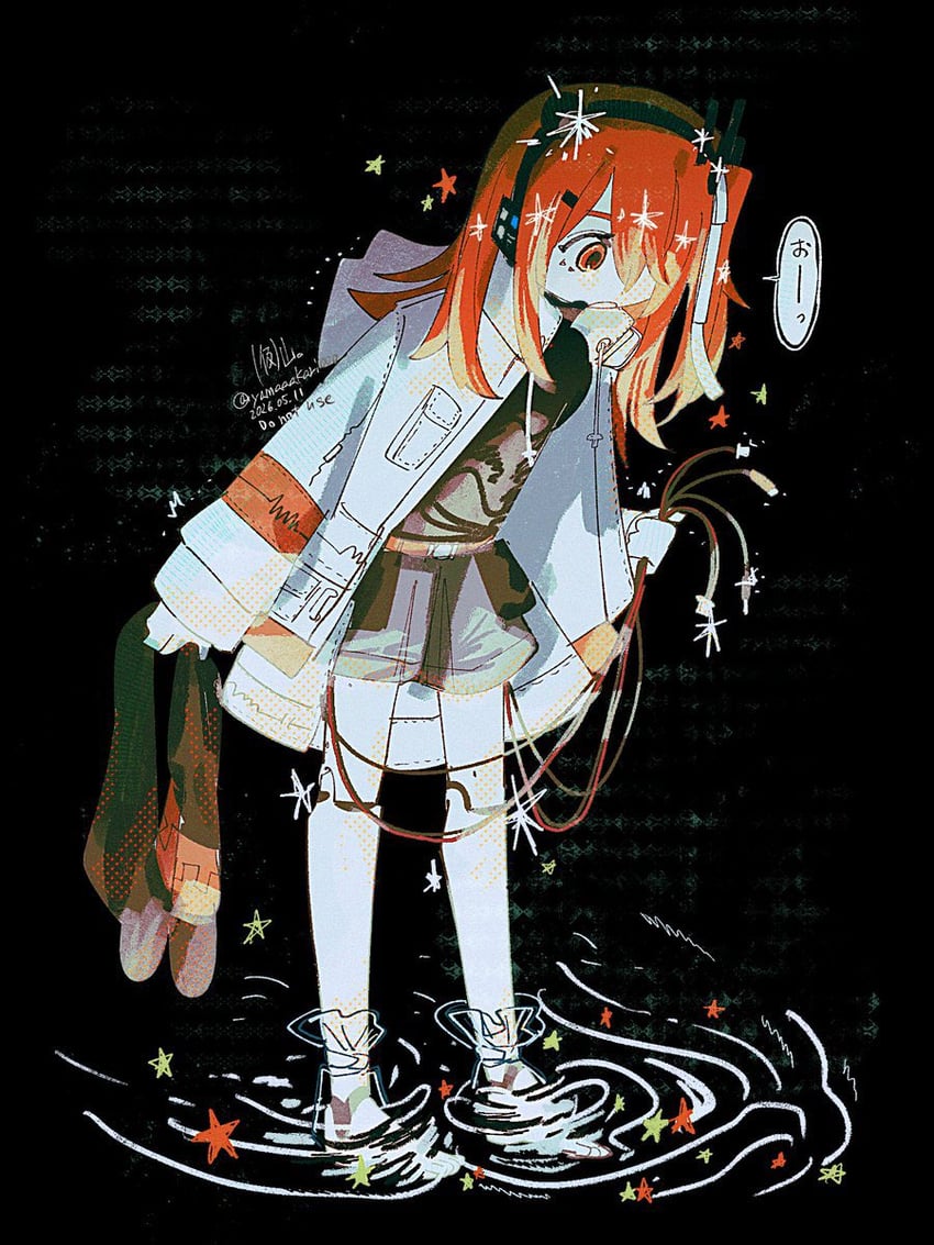 AI语音、UTAU、足立怜 1名女孩 作者名 黑色背景 黑衬衫 有日期