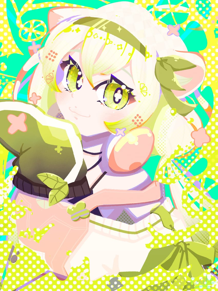 个人势虚拟主播、Vinesauce、Limealicious 1名女孩 兽耳 雪貂耳 雪貂娘 渐变发