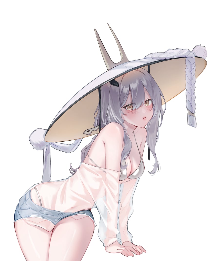 胜利女神：妮姬、红莲（胜利女神：妮姬） 1名女孩 替换服装 比基尼 短裤下的比基尼底裤 衣内比基尼