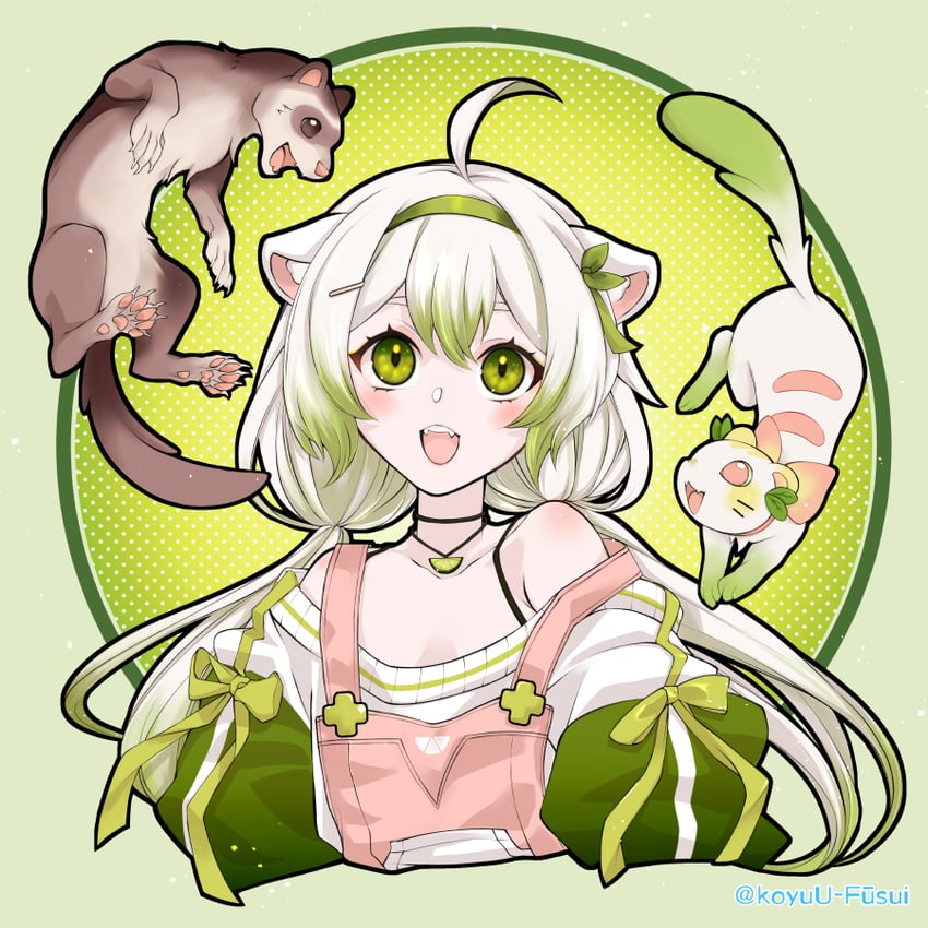 个人势虚拟主播、Vinesauce、Limealicious 1名女孩 :D 呆毛 兽耳 雪貂