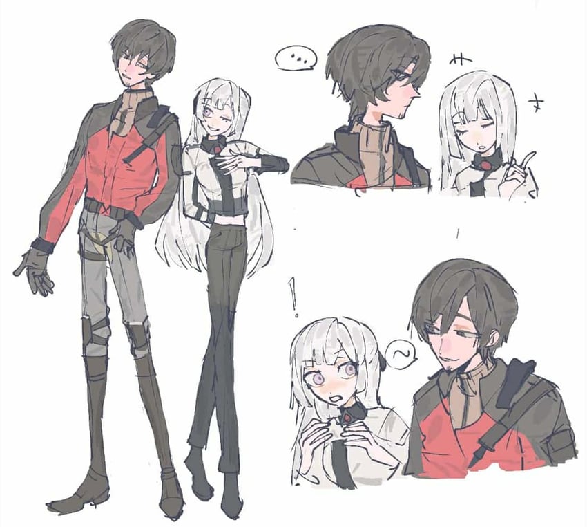 少女前线、AK-12 (少女前线)、指挥官 (少女前线) ! ... 1名男孩 1名女孩 腰带