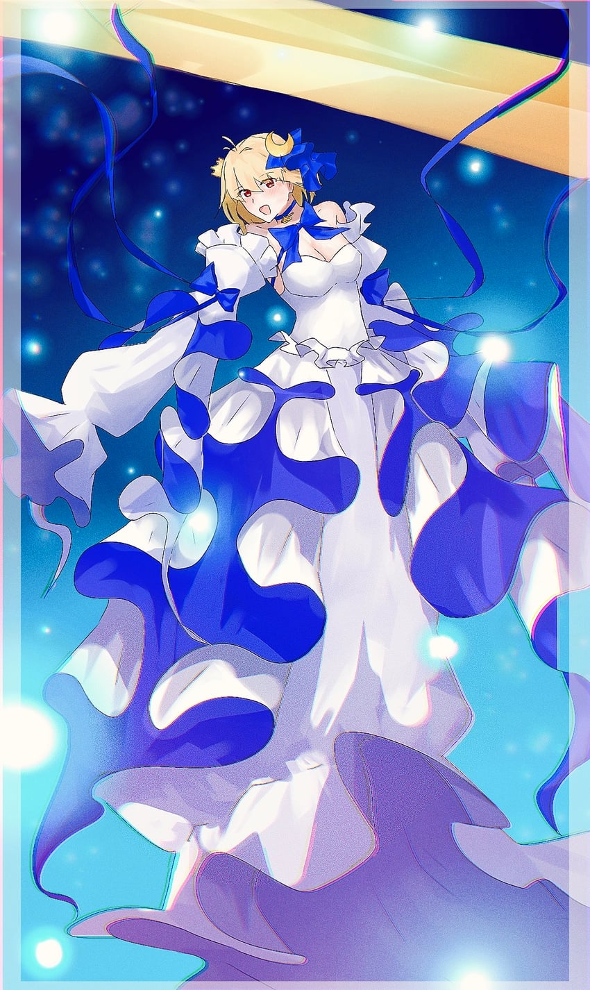 Fate/Grand Order、Fate系列、爱尔奎特·布伦史塔德 1名女孩 :D 呆毛 露肩 金发