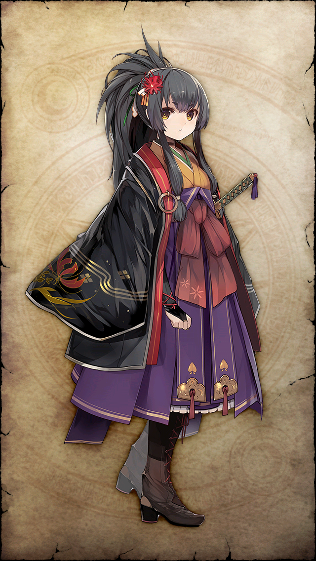 格林笔记、肖恩 (格林笔记)、shane (repage) (grimms notes) 1名女孩 黑色新娘手套 黑发 黑色羽织 靴子