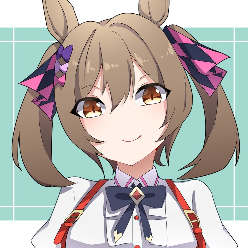 赛马娘、醒目飞鹰 (Love 4ever) (赛马娘)、醒目飞鹰 (赛马娘) 1名女孩 兽耳 黑色蝴蝶结 蝴蝶结 乳房