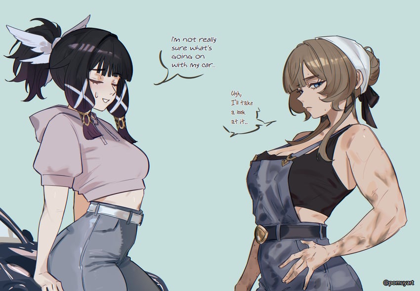 二次元插画 替换服装 平行宇宙 乳房 闭眼 现代
