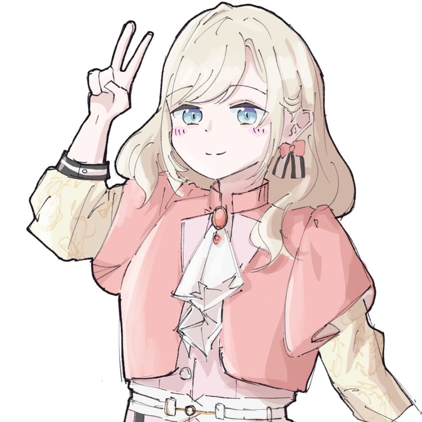 Bloom the smile, Bloom the dream!、Love Live!、Love Live! 莲之空女学院学园偶像部 1名女孩 阿斯科特领巾 脸红 蝴蝶结 闭嘴