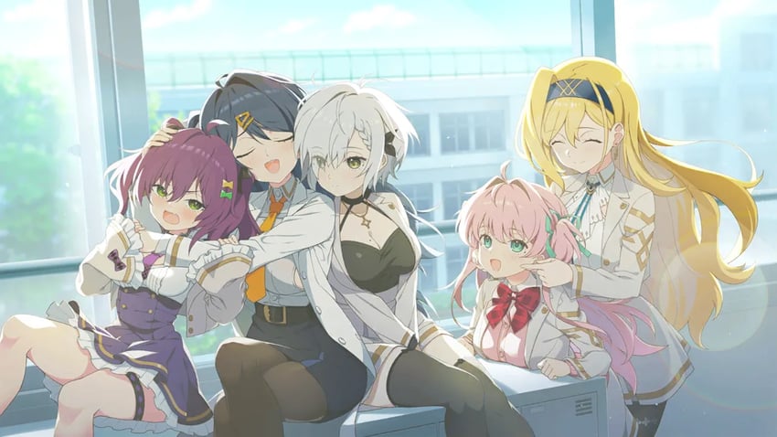 Muv-Luv、Muv-Luv Girls Garden、一条白奈 5名女孩 呆毛 水色瞳 水色缎带 腰带
