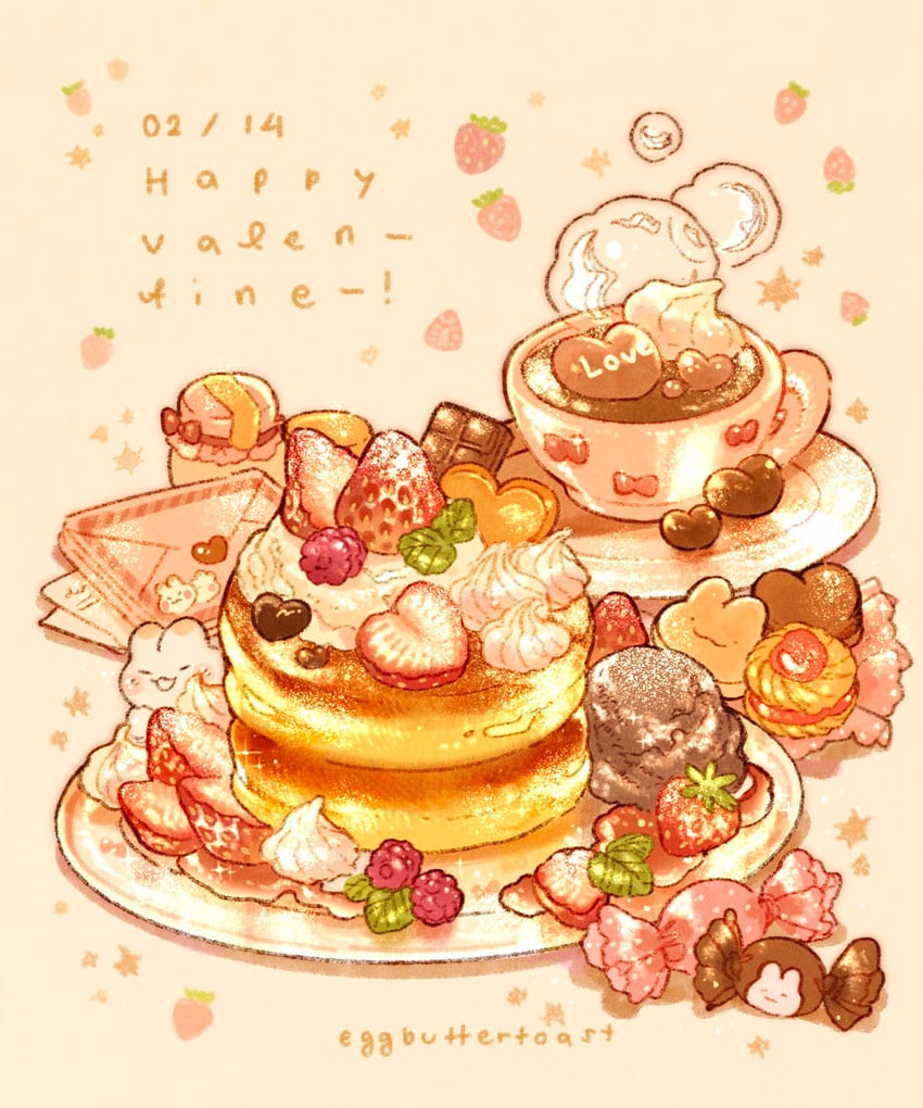 原创 动物主题食物 蝴蝶结 棕色背景 糖果 Q版兽耳娘