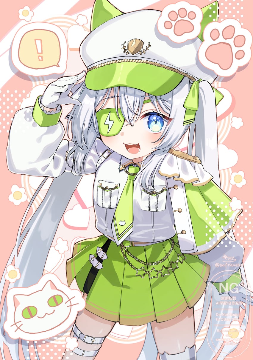 二次元插画 ! 1名女孩 :D 兽耳 动物帽子