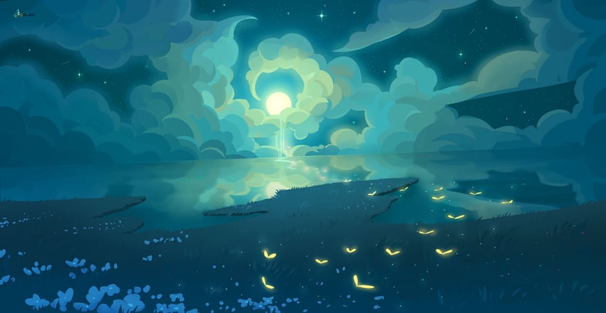 原创 作者名 虫子 云 多云天空 满月