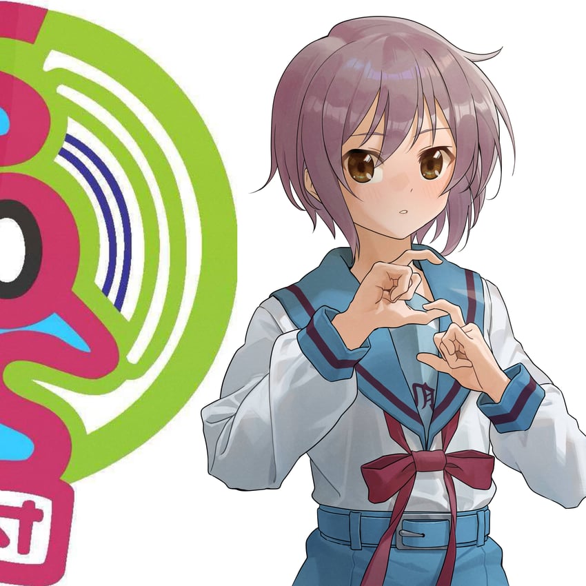 凉宫春日的忧郁、长门有希 1名女孩 蓝色水手领 蓝裙子 县立北高制服 长袖