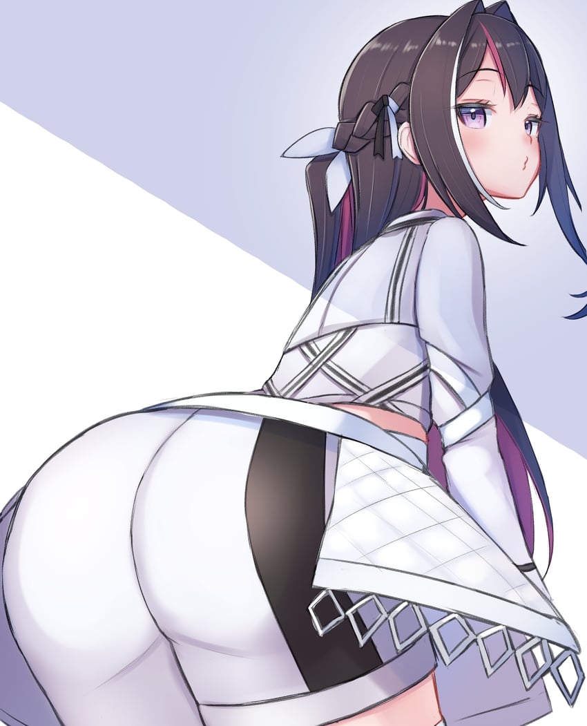 Hololive、AZKi 1名女孩 弓背 屁股 臀部特写 不对称服装