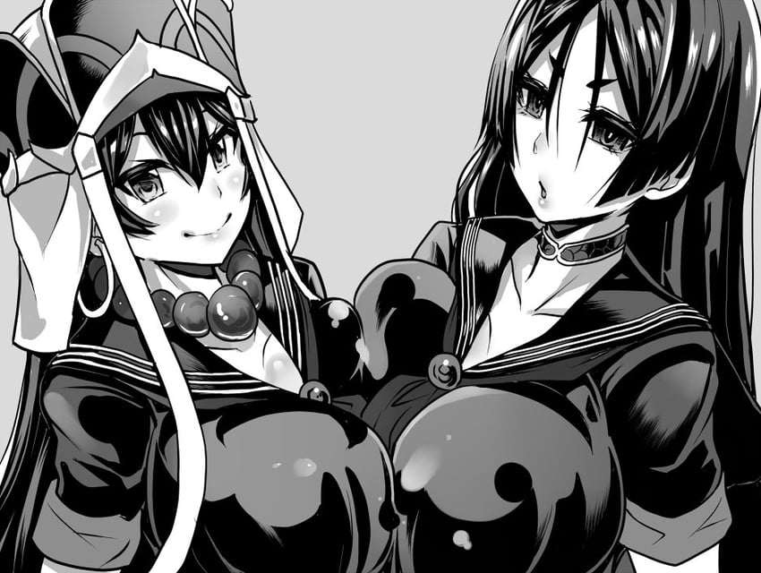 Fate/Grand Order、Fate系列、源赖光 (Fate) 2名女孩 珠子项链 珠子 乳房压迫 乳房