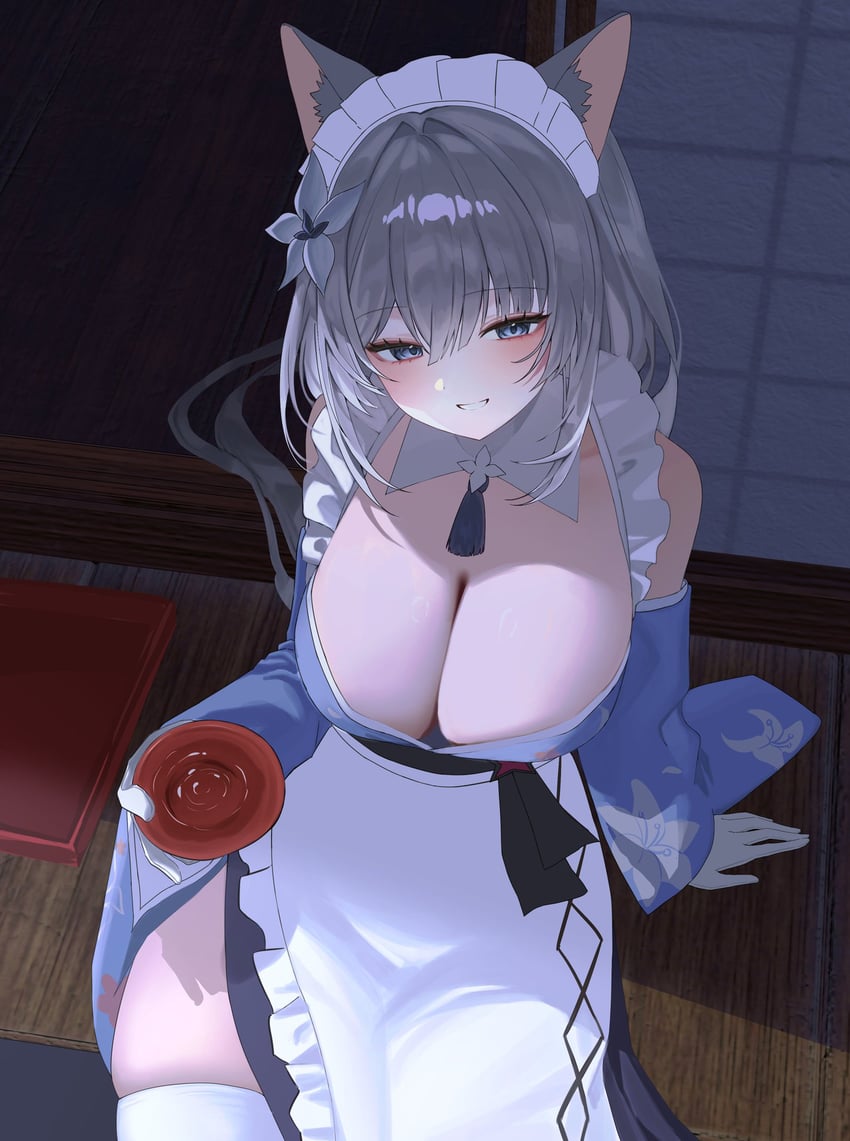史黛拉·索拉、乙叶（Stella Sora） 1名女孩 兽耳 蓝眼 脸红 乳房