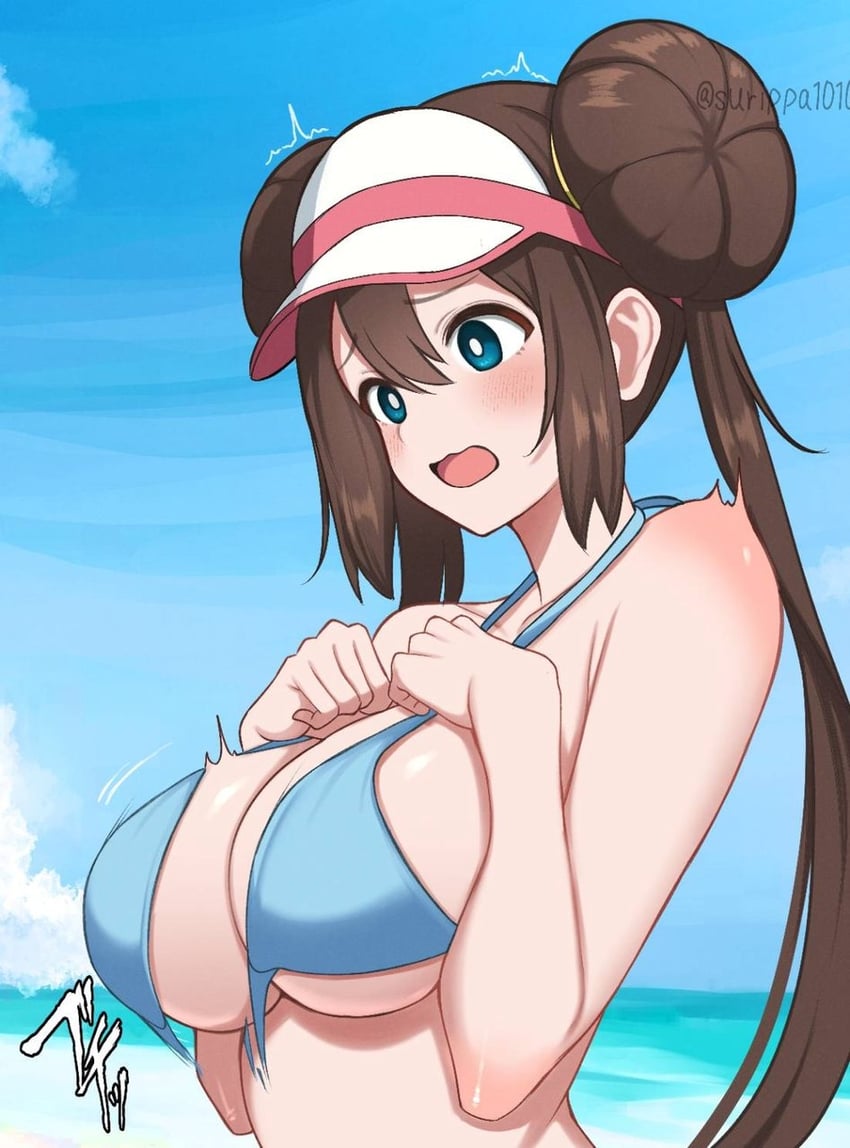 宝可梦、宝可梦 黑2/白2、鸣依 (宝可梦) 比基尼 乳房 巨乳 泳装