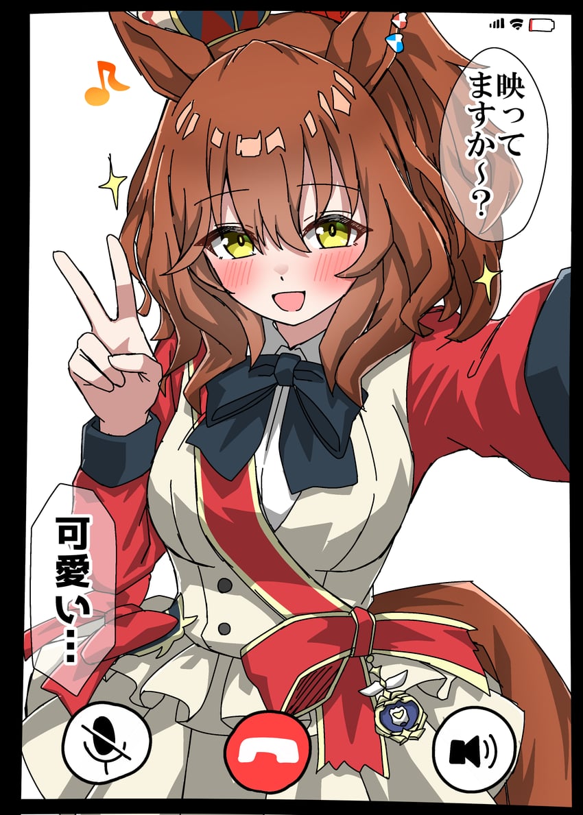 赛马娘、阿斯顿马酱 (Flare) (赛马娘)、阿斯顿马酱 (赛马娘) 1名女孩 兽耳 电池指示灯 生日 黑色蝴蝶结