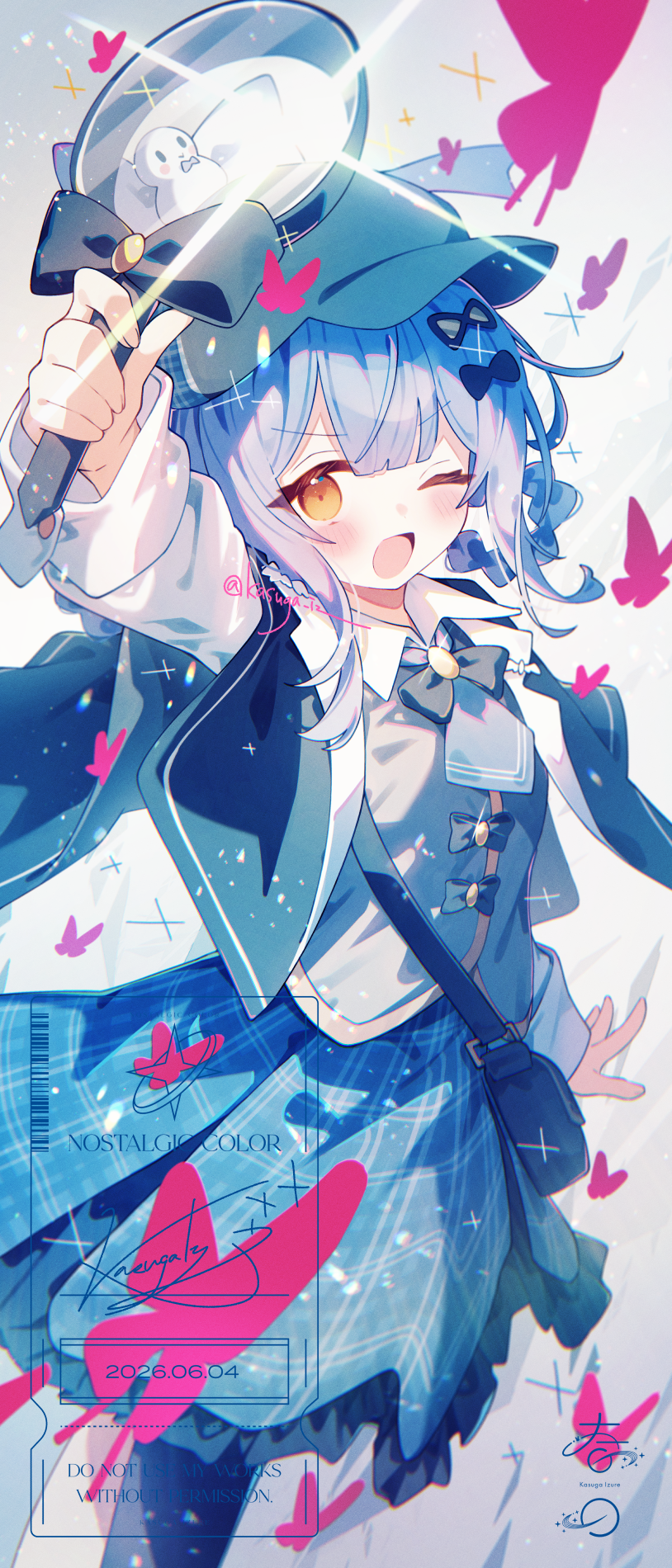 魔法少女的小镇审判、立花雪莉 1名女孩 举手 作者名 不对称腿部穿着 包