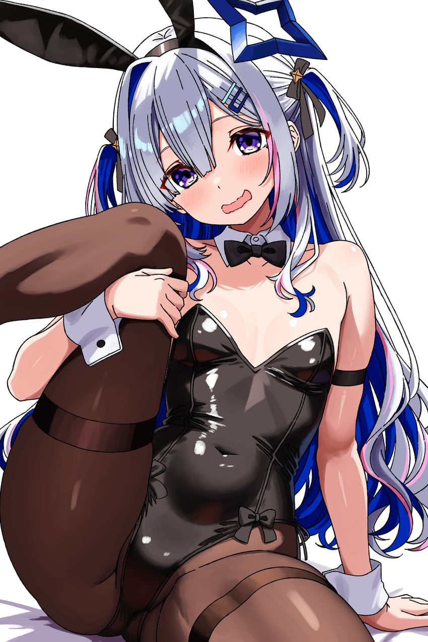 Hololive、天音彼方 1名女孩 兽耳发箍 兽耳 黑色蝴蝶结 黑色蝶形领结