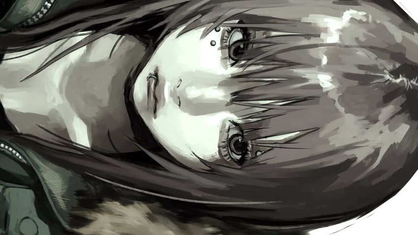 原创 1名女孩 眼睑下穿孔 黑瞳 黑发 特写
