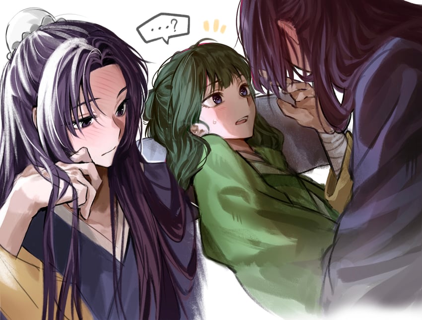 药屋少女的呢喃、壬氏（药屋少女的呢喃）、猫猫 (药屋少女的呢喃) ... 1名男孩 1名女孩 问号 包扎的手臂