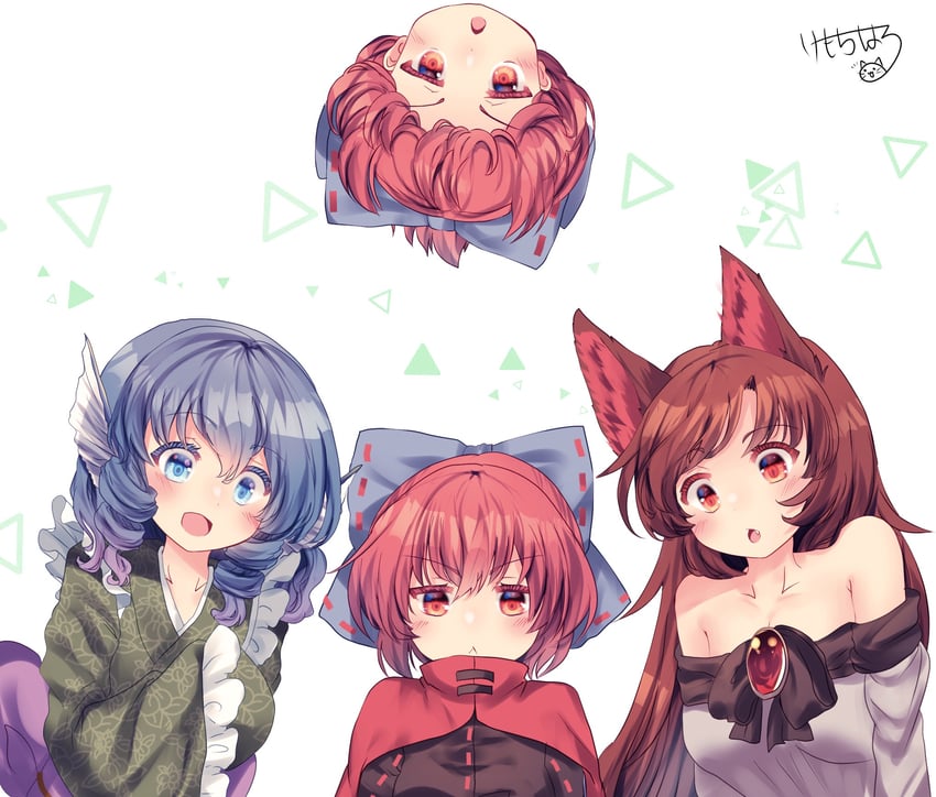东方Project、今泉影狼、赤蛮奇 3人女子 :< 兽耳毛 兽耳 黑衬衫