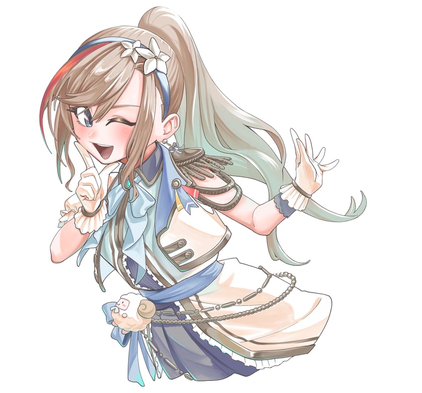 彩虹社、来栖夏芽、kurusu natsume (6th costume) 1名女孩 :D 蓝色蝴蝶结 蓝色领结 蓝眼