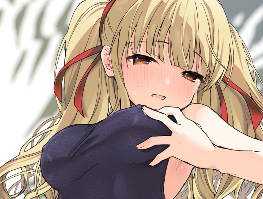 Angel Beats!、游佐 1名女孩 替换服装 发情 黑色连体泳衣 金发