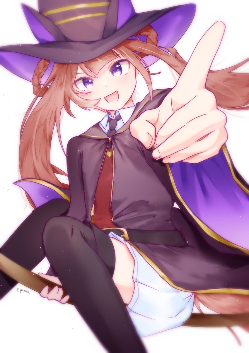 赛马娘、东商变革 (悬铃木魔女) (赛马娘)、东商变革 (赛马娘) 1名女孩 兽耳 黑色靴子 黑色领带 黑色长袍