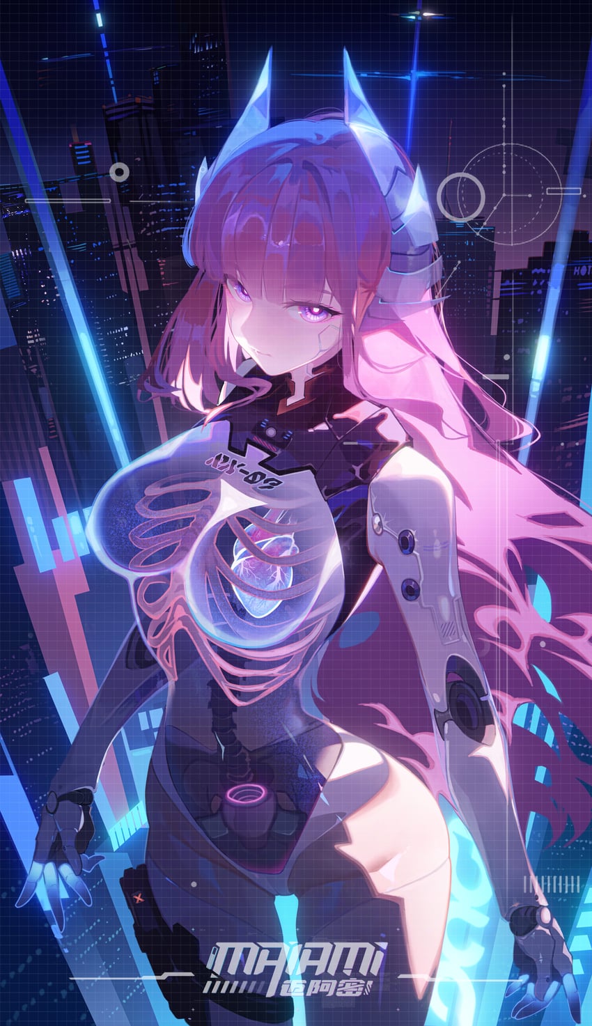 原创 1名女孩 机器人 齐刘海 骨头 乳房