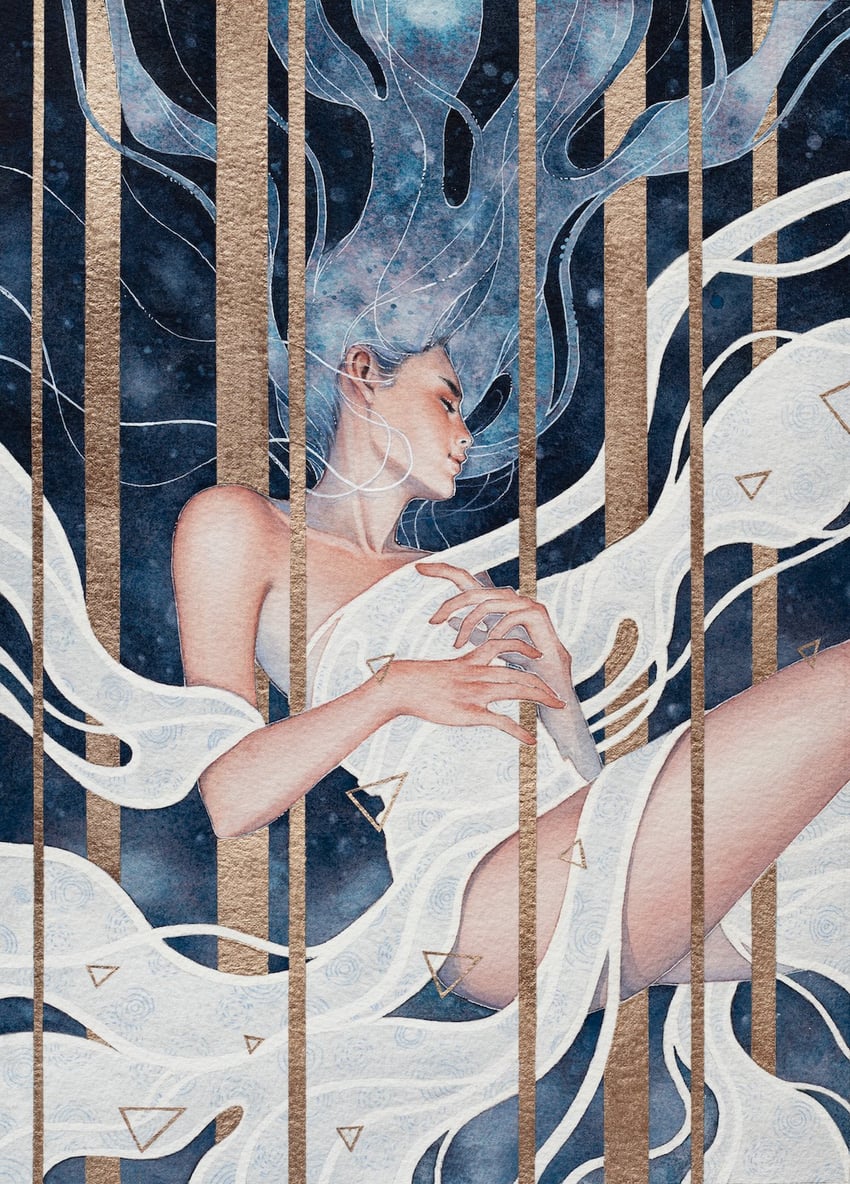 原创 1名女孩 露肩 长发 单人