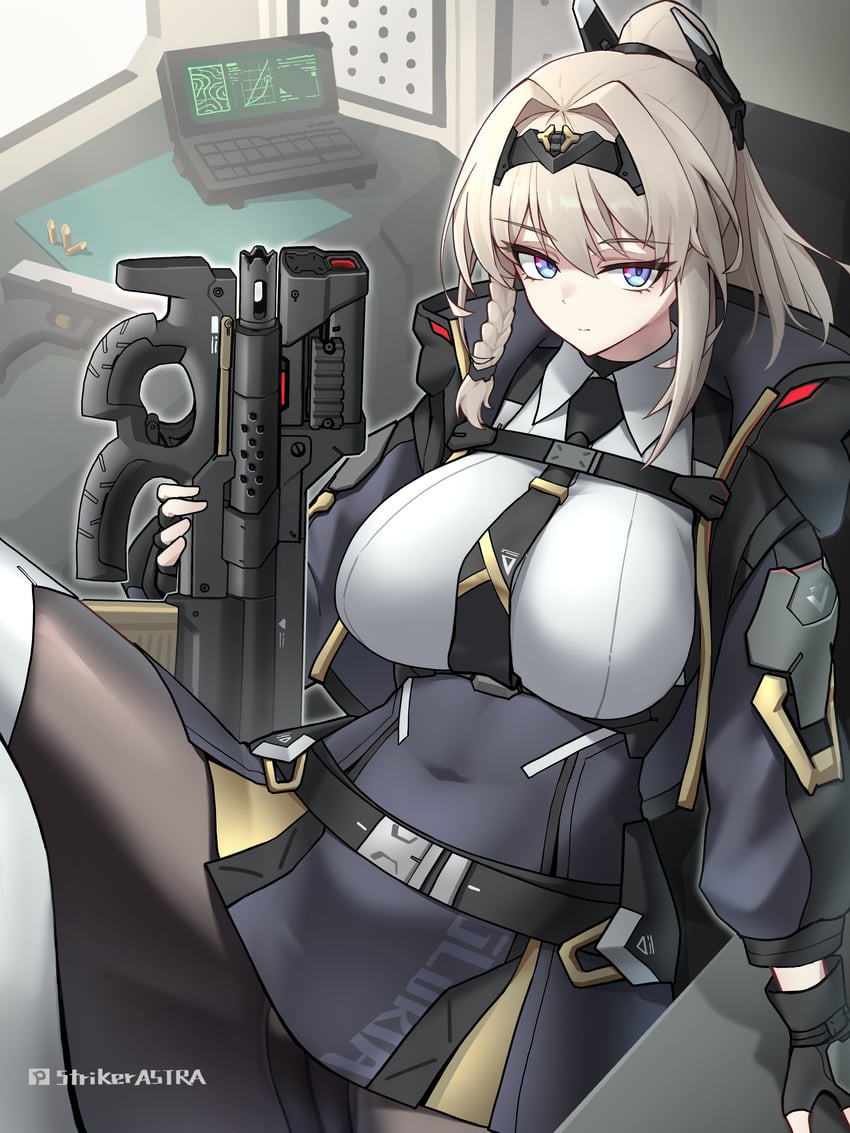 Project:Agears 1名女孩 腰带 黑色手套 黑色发带 黑色夹克