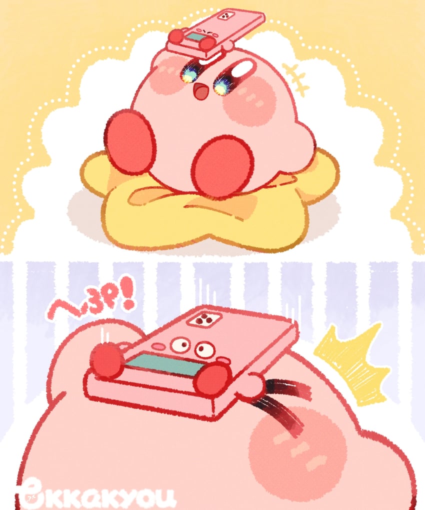 星之卡比系列、星之卡比 +++ 两格漫画 :D 闭眼挤眼 笑眼