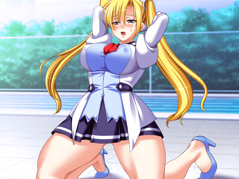 seito kaichou hikaru、seira kamui 1名女孩 惊讶 双手抱头 金发 蓝眼