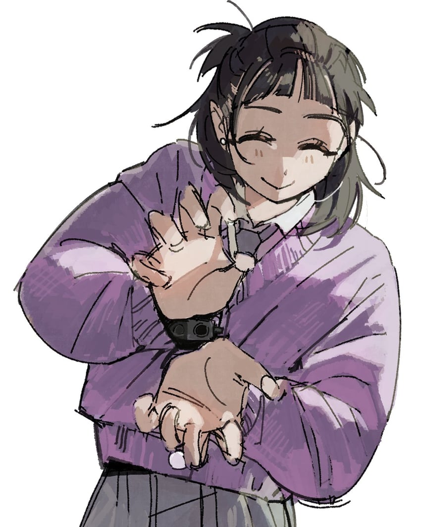 原创 1名女孩 微笑 脸红 棕发 闭眼