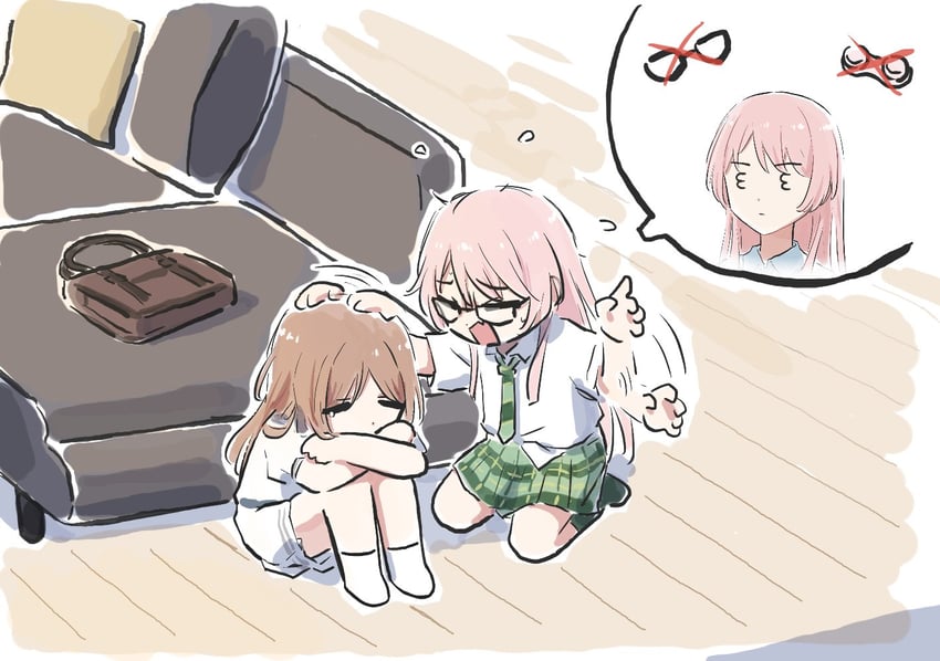 BanG Dream!、Bang Dream! It's MyGO!!!!!、千早爱音 2名女孩 包 棕色袋子 棕发 漫画