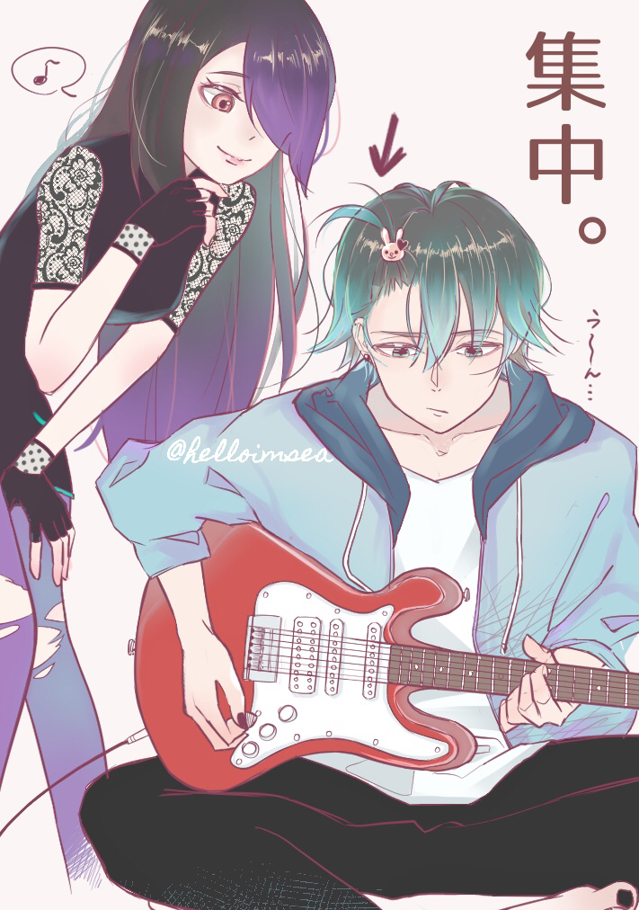 瓢虫雷迪、juleka couffaine、卢卡·库弗雷 1名男孩 1名女孩 感到好笑的 箭头（符号） 黑色连衣裙